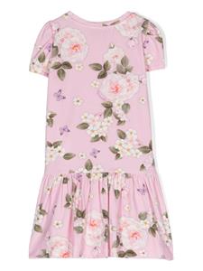Monnalisa Jurk met bloemenprint - Roze