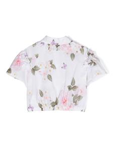 Monnalisa Shirt met bloemenprint - Wit