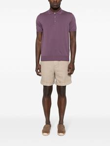 Canali Linnen shorts met slub textuur - Beige