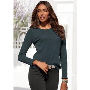 Vivance Langarmshirt (1-tlg) mit modischem Ajourmuster
