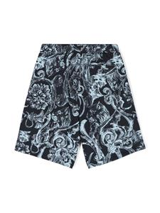 versacekids Versace Kids Barocco Stencil katoenen shorts - Blauw