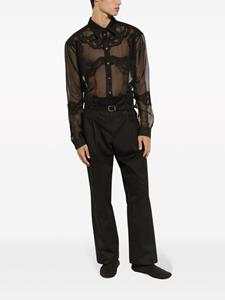 dolce&gabbana Dolce & Gabbana High waist katoenen plooibroek - Zwart