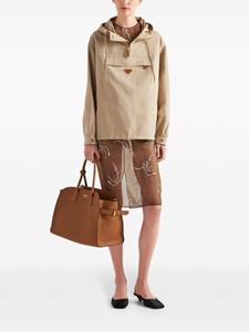 Prada Doorzichtige zijden midi-jurk - Beige
