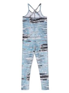 John Richmond Junior trompe-l'oeil print jumpsuit - Blauw