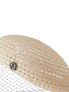 maisonmichel Maison Michel Baret verfraaid met sluier - Beige