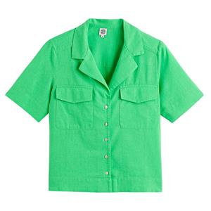LA REDOUTE COLLECTIONS Hemd met tailleurkraag, linnen en katoen