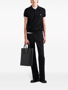 Prada Poloshirt met geborduurd logo - Zwart