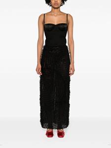 huishanzhang Huishan Zhang Doorzichtige maxi-rok met ruches - Zwart