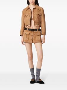miumiu Miu Miu Suède mini-rok - Bruin