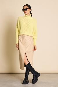 JAN N JUNE JAN 'N JUNE Damen vegan Beschichteter Rock Lang Creme