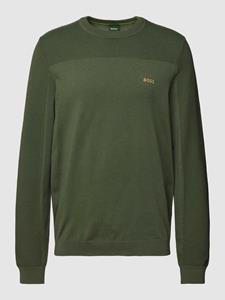BOSS Green Gebreide pullover met labelprint, model 'Momentum-X'