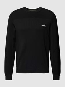 BOSS Green Gebreide pullover met labelprint, model 'Momentum-X'