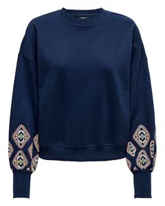 ONLY Sweatshirt "ONLBROOKE L/S O-NECK FLOWER SWT", (BEZUG)