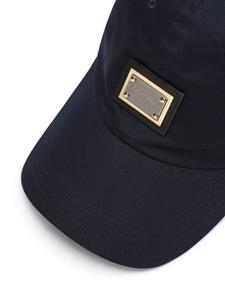dolce&gabbana Dolce & Gabbana Stretch-katoenen honkbalpet met logoplakkaat - Blauw
