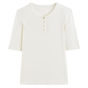 LA REDOUTE COLLECTIONS T-shirt met tuniekhals en korte mouwen