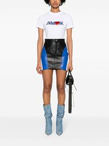 VETEMENTS Leren mini-rok met colourblocking - Zwart