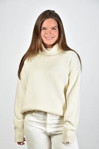 Extreme Cashmere trui Oversize Xtra 20 ribgebreide afwerking en col cream