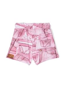 chiaraferragnikids Chiara Ferragni Kids Spijkershorts met print - Roze