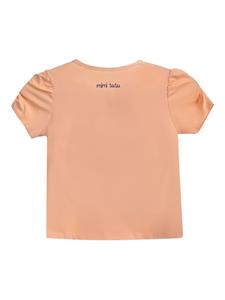 mimitutu Mimi Tutu T-shirt met pauw applicatie - Beige