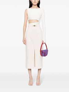 Patou front-slit denim midi skirt - Beige