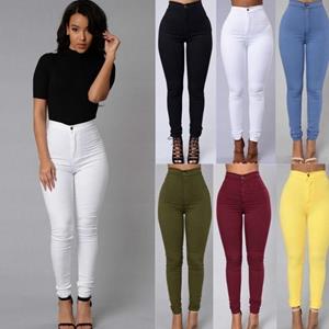 QM Dream 6 kleuren dames hoge taille effen bodem leggings casual jeans slanke broek plus maat