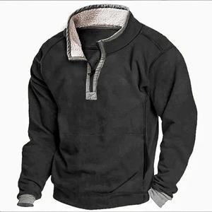 Bababuy club Casual fleece-sweatshirts met halve rits voor heren, herfst-winterwarme jassen, tops