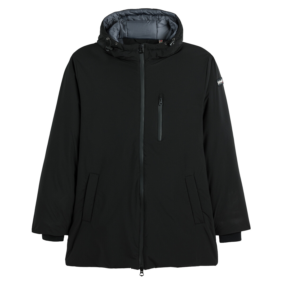 Schott Parka met ritssluiting, gematelasseerde voering en kap