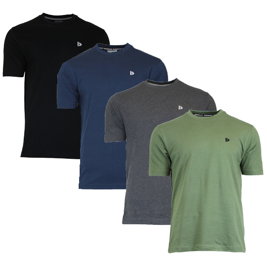 Donnay Donnay Heren - 4-Pack - T-Shirt Vince - Zwart/Navy/Grijs/Army