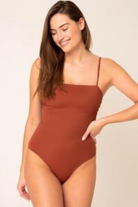 Woodlike Damen vegan Einteiliger Badeanzug Sole Reversible Spice Braun / Rosa