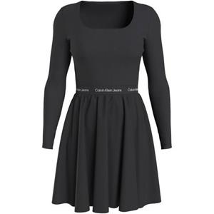 Calvin Klein Skaterjurk LOGO ELASTIC LONG SLEEVE DRESS