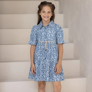 likeflo-collectie Like Flo-collectie Jurkje puffy (denim ikat)