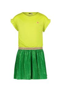 Like Flo Meisjes jurk glitter metallic - Lime groen