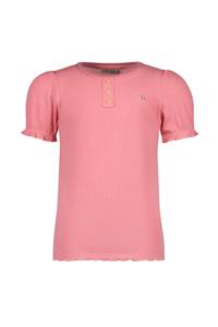 Like Flo Meisjes top rib met knoopjes - Roze