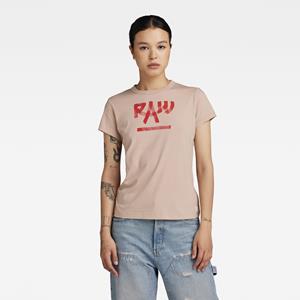 G-Star RAW Calligraphy Graphic Top - Roze - Dames