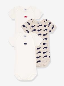 PETIT BATEAU Set van 3 rompertjes met korte mouwen