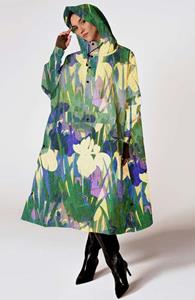 Rainkiss Damen vegan Regen Poncho Lily Grün & Gelb