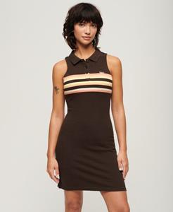 Superdry Vrouwen Jersey Polo Mini-jurk Bruin