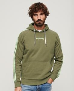 Superdry Mannen Gestreepte Terrain Hoodie met Logo Groen