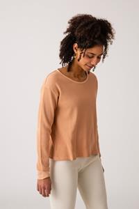 MATONA Damen vegan T-Shirt Langarm Basic Terracotta Orange