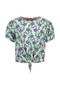 B.Nosy Meisjes t-shirt met knoop - Veerle - Vivid AOP