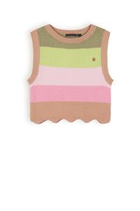 NoNo Meisjes spencer cropped gebreid - Kosmic - Zand blush