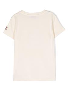 Moncler Enfant Katoenen T-shirt met logoprint - Beige