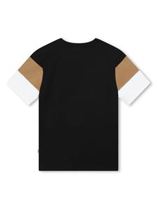 BOSS Kidswear T-shirt met logopatch - Zwart