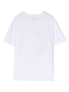 dolce&gabbanakids Dolce & Gabbana Kids Katoenen T-shirt met logoprint - Wit