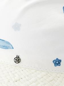 maisonmichel Maison Michel Linette zonneklep met bloemenprint - Wit