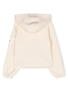 monclerenfant Moncler Enfant Katoenen hoodie met capuchon en rits - Beige