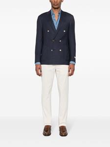 Canali Geplooide skinny broek - Beige