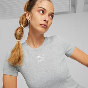 Puma T-shirt met ronde hals, slim model, Crop Classics