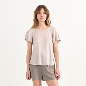 Molly bracken T-shirt met ronde hals, gekruist achteraan