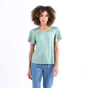 Molly bracken T-shirt met ronde hals, gekruist achteraan